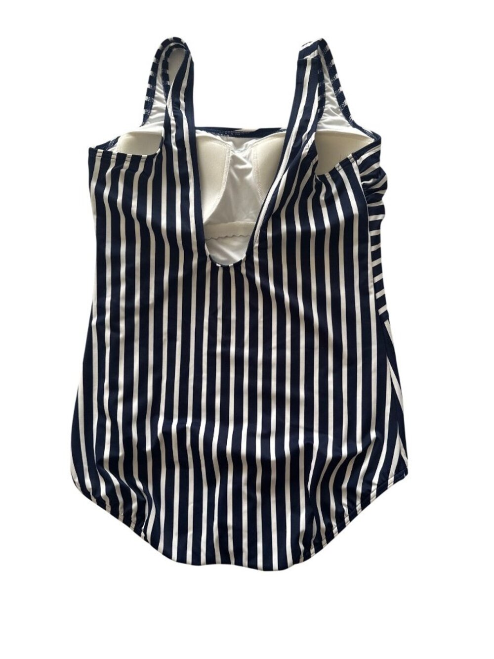 Lands' End Tugless Sporty One-Piece Swimsuit Navy/White SZ 16 Beach Vacation - Picture 2 of 5
